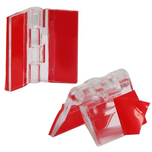 Hordion 12PCS Clear Acrylic Hinges Adhesive, Small Plastic Hinges 35x30mm | Foldable Hinge Tools for Cabinet Aquarium Lid Glass Furniture DIY Display Stand - size: 35x30mm