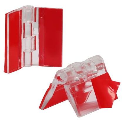 Hordion 12PCS Clear Acrylic Hinges Adhesive, Small Plastic Hinges 35x30mm | Foldable Hinge Tools for Cabinet Aquarium Lid Glass Furniture DIY Display Stand - size: 35x30mm