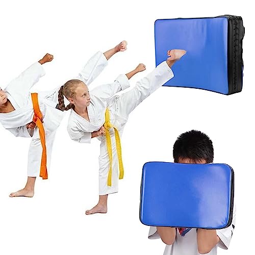 Taekwondo Curved Foot Target, Ergonomically Designed Muay Thai Pad for Training, Curved Kickboxing Strike Shield for Martial Arts, Taekwondo, Karate - color: Blue