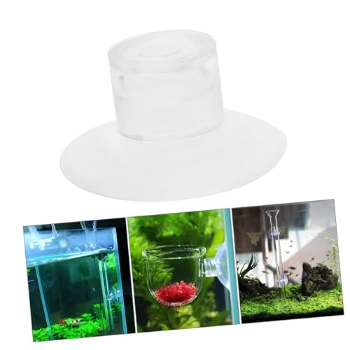 LIOOBO 50pcs Feeder Transparent Aquarium Cups for Fish Tank Feeding and Secure Viewing for Easy Installation - size: 3.00X3.00X1.50CM