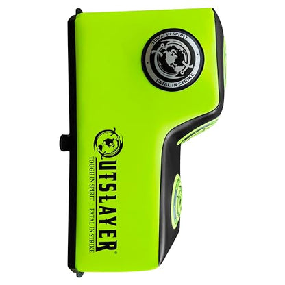 Outslayer Wall Mount Punching Bag - Space-Saving Boxing Training Equipment for Hooks, Uppercuts, Straight Combinations - High Density Foam, Wall Mounted Uppercut Boxing Bag - color: Neon Green