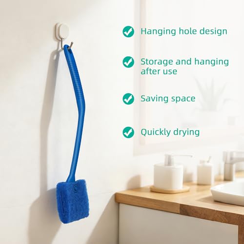 DaToo 2 PCS Fish Tank Cleaning Tools Double Sided Sponge Brush Cleaner Long Handle Aquarium Cleaning Scrubber for Aquariums and Home Kitchen