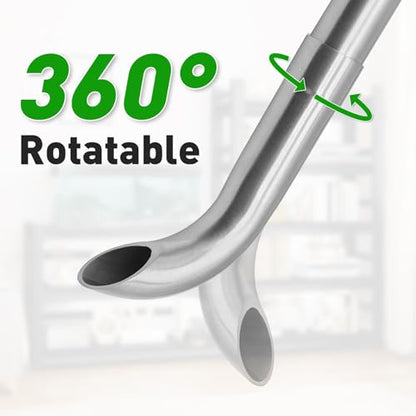 LINLAN 304 Stainless Steel Lily Pipe Inflow and Outflow with Mini Aluminum Alloy Pipe Holder, 360° Rotatable Outflow, Fits 1/2 Inch ID Filter Hose, for Rimless Aquariums (12mm-with Skimmer)