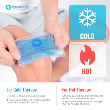 ICEWRAPS Reusable Ice Packs Compact 3 x 5 in, Soft Cooling, Pack of 6 | Hot or Cold Use, Puncture Resistant, Ice Pack for Everyday Comfort, Multi Use Gel Design, FSA-HSA Eligible - size: 6 Packs