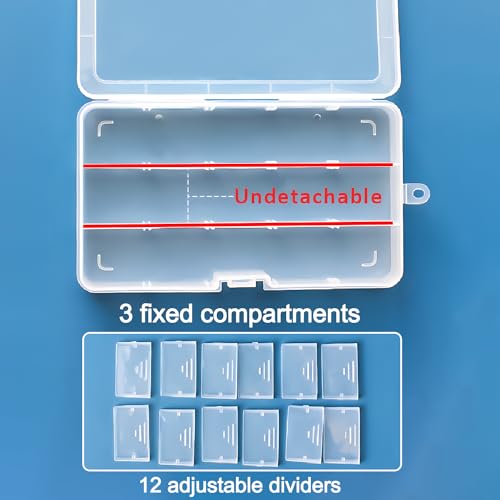 Qualsen Bead Organizer Box with Adjustable Dividers, 15 Girds, 4 Pack | Plastic Organizer Box with Dividers, Ideal as a Tackle Boxs for Beads, Jewelry, Crafts, Screws, Small Parts and More - size: 15 Gird-4pcs