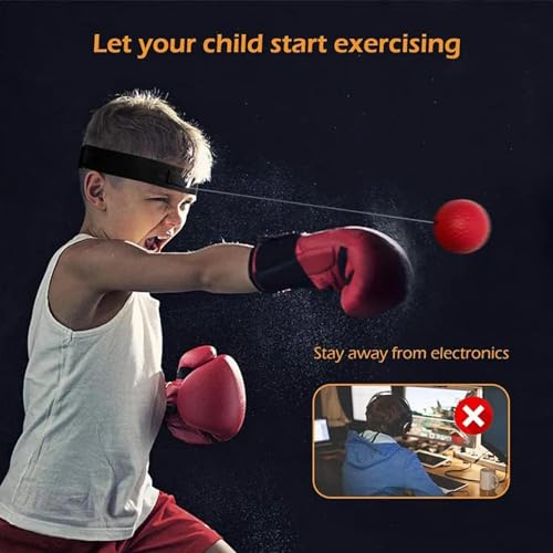 Kids Headband Reflex Ball Compact, Improve Reaction Speed, Build Dexterity | Children Indoor Fitness Supplies for Living Room, Bedroom, Courtyard, Gym