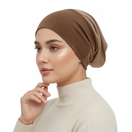 Yeieeo Women's Stretch Tube Hijab UnderCap Solid Color Hijab Headscarf For Women Lightweight Hats Breathable Liner 2pcs/4pcs - color: Color1+3