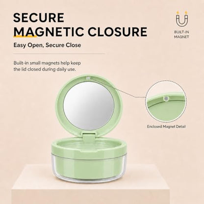 Retainer Soaking Case with Drain Basket, Leak-Proof Denture Bath Box with Magnetic Lid, Portable Cleaning Container for Aligners, Mouth Guard & Night Guard (Green) - color: Green