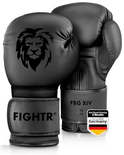 FIGHTR® Boxing Gloves - Maximum Protection & Stability | Boxing Gloves for Boxing, MMA, Muay Thai & Kickboxing | Sizes 8-16 oz - color: All Black, size: 10 oz