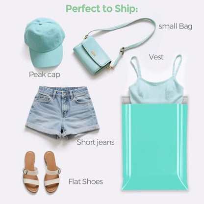 Fuxury Poly Mailers 10x13 100 Pcs Teal Shipping Envelopes, Self-Sealing Envelopes, Boutique Custom Bags, Enhanced Durability Multipurpose Envelope, Keep Items Safe & Protected | Strong Adhesive Packaging Mailers Poly Bag,Waterproof Self Seal Mailing Envel