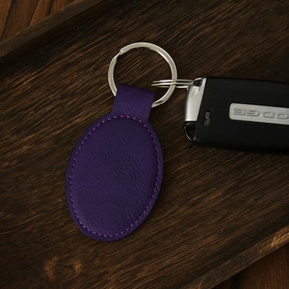 LaserGram Oval Keychain, Allah 1, Personalized Engraving Included (Dark Purple) - color: Dark Purple