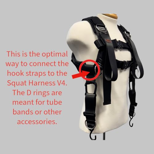 Squat Harness V4 2025 Version Professional Weight Support vest, Adjustable Heavy-Duty Straps - color: Black