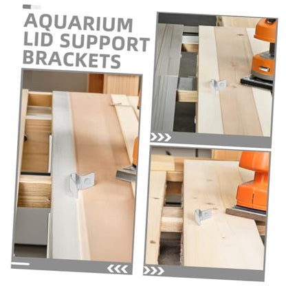 POPETPOP 8pcs Stainless Steel Fish Tank Lid Clips Aquarium Cover Holders for Rimless Glass Tanks Easy Installation Enhanced Stability Prevents Cracking Shifting