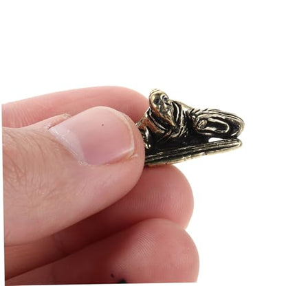 4pcs Brass Mini Fisherman Figurines Set, Old Chinese Fisherman and Monk Sculptures with Luoyang Bridge, Miniature Oriental Micro Landscape Decor for Desktop and Aquarium