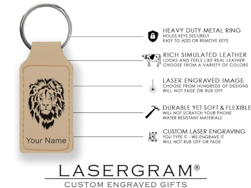 LaserGram Rectangle Keychain, Allah 2, Personalized Engraving Included (Beige) - color: Beige