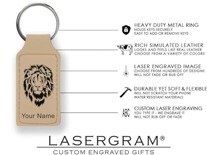 LaserGram Rectangle Keychain, Allah 2, Personalized Engraving Included (Beige) - color: Beige