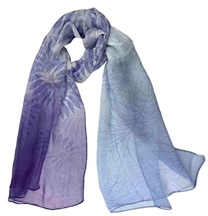 Xyueanlo Scarfs for Women Lightweight Scarves Fashion Print Floral Pattern Scarf Shawls - color: R-purple