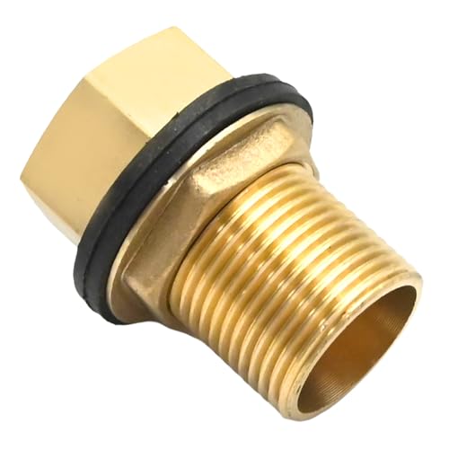 Anxingo 1/2 Inch External Thread & Internal Thread Bulkhead Fittings, Brass Bulkhead Water Tank Connector for Swimming Pools Pipelines Water Tanks Aquariums
