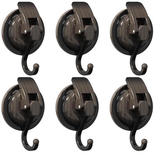 Red Bronze Heavy Duty Vacuum Suction Cup Hooks, 2 Pack | No damage no hole wreath holder for smooth glass door and storm door, removable hooks for bathroom kitchen decor - color: Red Bronze