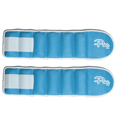 Ankle Weights Set - 0.5lb, 1lb, 2lbs, 3lbs, 4lbs, 5lbs, 8lbs and Adjustable Sets - for Women, Men and Kids - color: Baby blue, style: Adjustable 1-5lbs