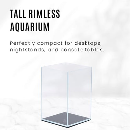 UNS Ultra Clear Rimless Tank - 3.1GAL | 12L - 7.87x7.87x11.81 | 20x20x30 CM, 5mm Glass Thickness, Leveling Mat Included - Low Iron, High Clarity Fish Tank w/ 45° Mitered Edge - [20T] - size: [20T] - 3.1 Gal - 7.87 x 7.87 x 11.81 in