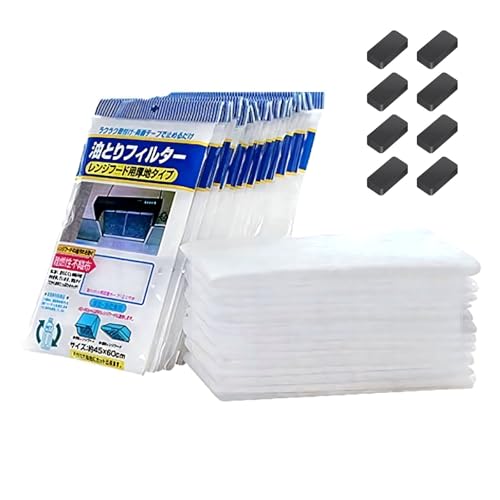 Thickened Kitchen Range Hood Oil Absorbing Paper Range Hood Oil Resistant Sticker High Temperature Filter Membrane Universal Film Mesh Cover, 12 Sheets