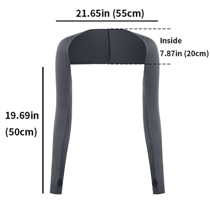 Women Cooling Shawl Arm Sleeve with Finger Hole, Comfortable & Breathable, Anti-UV, Ladies Sun Protection Cooler Shrug - color: Black