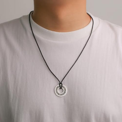 TEAMER Shema Yisrael Necklace Jewish Prayer Hear O Necklace Stainless Steel Hebrew Pendant Religious Vintage Jewelry for Men Women - style: Rope Chain