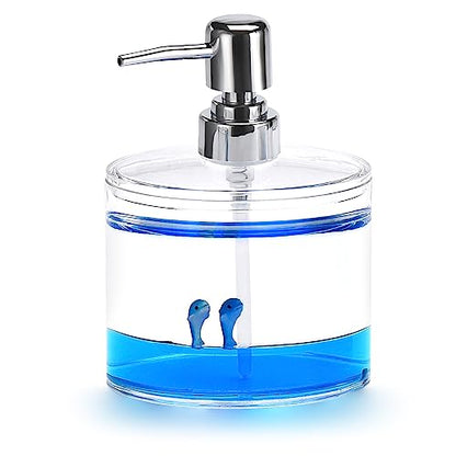 5 Piece Acrylic Liquid 3D Floating Motion Bathroom Vanity Accessory Set Ocean Cartoon Animal Theme Dolphin Toothbrush Holder, Tumbler, Soap Dispenser, Soap Dish, Toiletbrush Holder Set - size: 5-piece, style: Dolphin