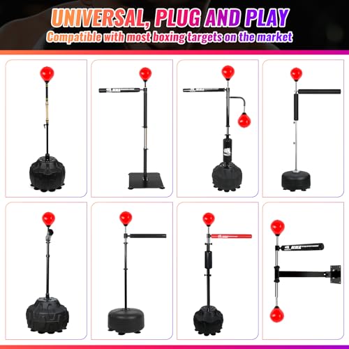 2 Boxing Speed Ball Universal 8mm Screw Replaceable Spare Sandbag with Ball Pump for Dynamic and Enduring Training Sessions（Red）