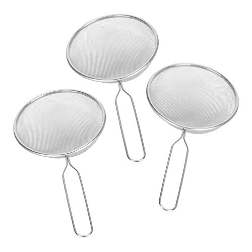 Omabeta Reptile Sand Shovel Metal Litter Cleaning Tool 3pcs Stainless Steel Dung Scooper 14cm Scoop 13cm Handle Mesh Design for Tortoise Lizard Reptile