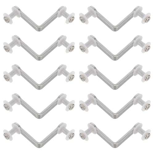 10pcs Carbon Steel Glass Partition Clip, 2 Hole Glass Shelf Clamp Bracket for 8-10mm, Heavy Duty Panel Fastener for Display Cabinet, Office Partition & Aquarium Use - size: 5.00X5.00X1.40CM