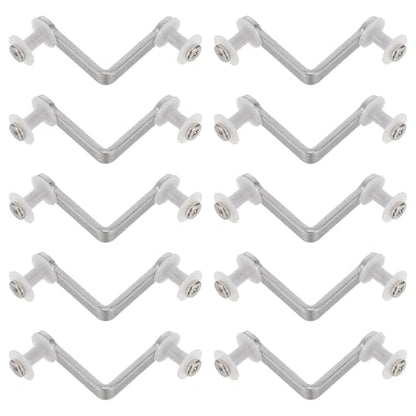 10pcs Carbon Steel Glass Partition Clip, 2 Hole Glass Shelf Clamp Bracket for 8-10mm, Heavy Duty Panel Fastener for Display Cabinet, Office Partition & Aquarium Use - size: 5.00X5.00X1.40CM