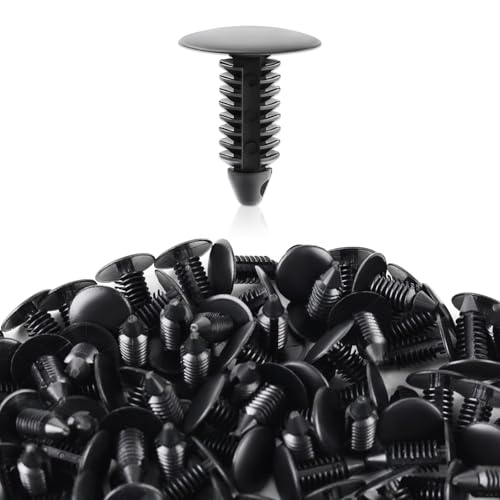 AUTOKAY 100Pcs 8mm Bumper Clips Auto Car Hole Plastic Rivets Fastener | Retainer Clips Fender Push Pin Fits for GM #1605396, 1595864 for Chrysler 6030441 for Ford 388577S, W705589-S300