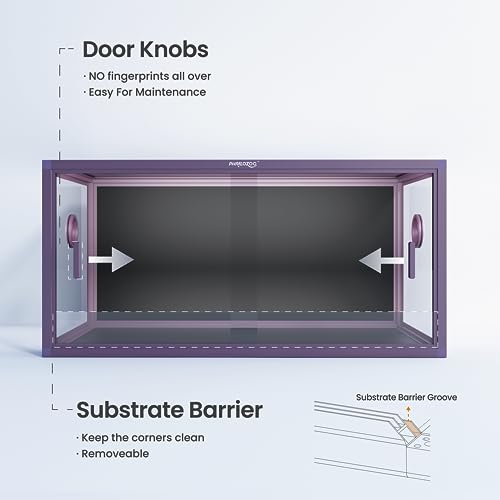 Stackable 50 Gallon Reptile Enclosure for Gecko, Juvenile Reptile | Optimal Ventilation & Light Penetration by Rust Proof Mesh Top, Easy Assembly within 6 Steps with Clear Instruction - color: Royal Purple, size: 50 Gallon