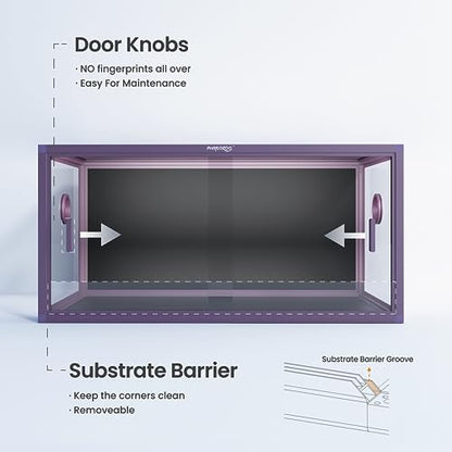 Stackable 50 Gallon Reptile Enclosure for Gecko, Juvenile Reptile | Optimal Ventilation & Light Penetration by Rust Proof Mesh Top, Easy Assembly within 6 Steps with Clear Instruction - color: Royal Purple, size: 50 Gallon