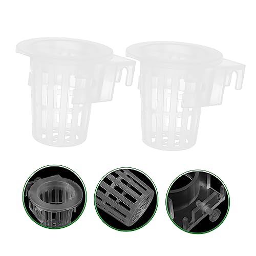 2Pcs Hanging Aquarium Plant Holder Acrylic Aquatic Plant Pots for Freshwater Fish Tank for Live Aquatic Plants Durable and Lightweight Design