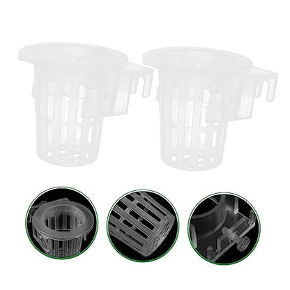 2Pcs Hanging Aquarium Plant Holder Acrylic Aquatic Plant Pots for Freshwater Fish Tank for Live Aquatic Plants Durable and Lightweight Design