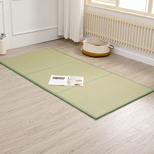 Natural Igusa Rush Grass Floor Tatami Mat,Twin, 79" x 39" x 0.5" | Japanese Portable Folding Firm Traditional Bed Mattress, Foldable Pad Futon,for Sleeping,Sitting,Yoga,Relaxing,Zen - size: Twin