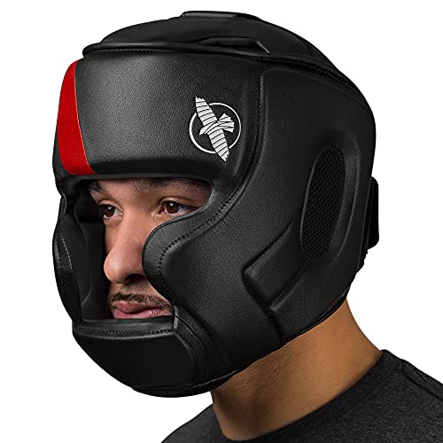 Hayabusa T3 Adjustable MMA Headgear - color: Black/Red, size: Large