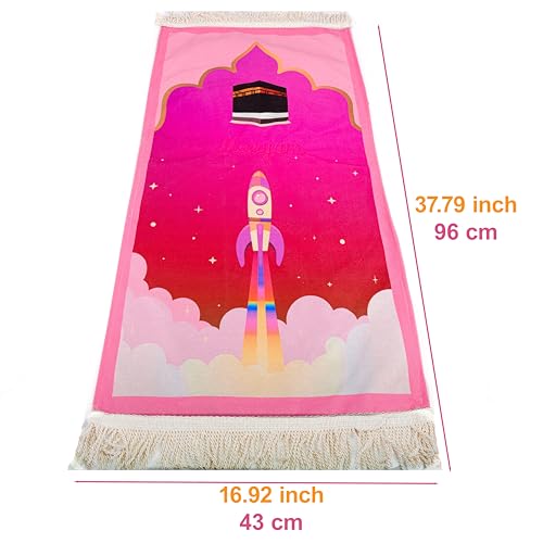 IEF Personalized Prayer Rug Prayer Beads Quran Islamic Gift Set, Ramadan Eid Hajj Umrah Birthday Anniversary Graduation Gift for Girls and Boys (Model-9, Girl) - color: Model-9