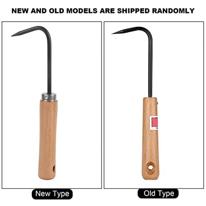 Bonsai Root Hook, Gardening Manganese Steel Root Rake with Ergonomic Wooden Handle, Bonsai Tools for Potted Plants Gardening Work Weeding Tool