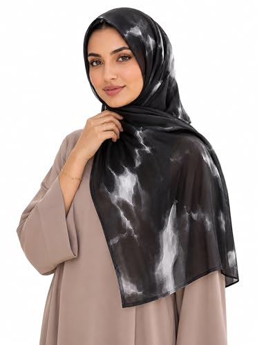 Watercolor Floral Hijab Scarf for Women - color: Rp-7#