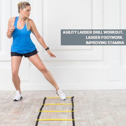 Sosation Agility Ladder 20 Feet Adjustable Rungs Speed Training Exercise Ladders with Carry Bag for Kids and Adults Soccer Football Boxing Footwork Sports Speed Agility Training