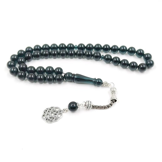 ALBASHAN Blue Resin Tasbih Muslim 33 45 66 99 prayer beads Islamic Man's Green Accessories jewelry Misbaha Arab Bracelets - size: 10mm x 66beads