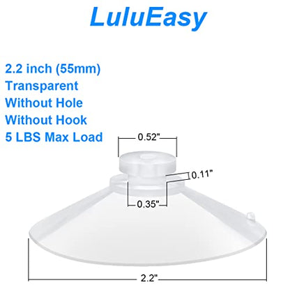 12 Pieces 2.2 inch Large Clear Suction Cups for Glass, Thick Without Hooks Without Holes, Professional Heavy Duty Sucker for Home Organization Window Decoration Bathroom Kitchen Bird Feeder - size: 2.2"+no-hooks"