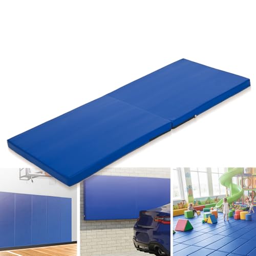 1-Piece Wall Pads for Gym, 2" Thick Wall Cushion Padding Basketball Court Garage Wall Mount Protector, 60" L x 24" W Anti Collision Exercise Mats for Basement Taekwondo - color: Blue