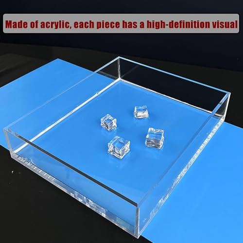 Acrylic Water Tank for Fishing, Shooting, Aquarium, Storage, 5-Sided Clear Tray - size: 50x50x6cm/19.7x19.7x2.3in