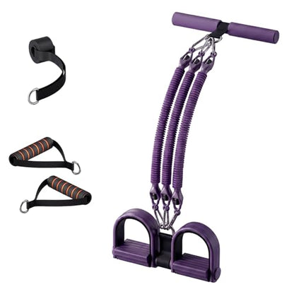 Pedal Resistance Band with Handle, 2026 Upgrade Multifunction Pedal Resistance Band, Elastic Pull Rope for Abs, Legs, Glutes, Arms, Waist - color: Pueple, size: 25-75 lb