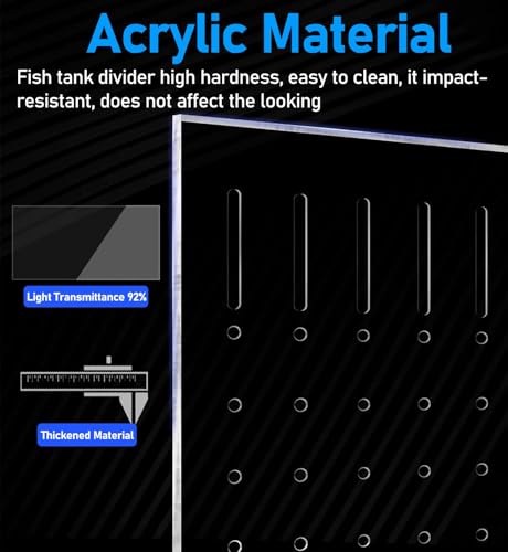 Acrylic Aquarium Divider with Suction Cups - 32x40cm Fish Breeding Isolation Board for Easy Separation and Safe Habitat (12.6x15.7in) - size: 32x40cm/12.6x15.7in